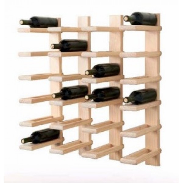 Botellero de pared de madera reciclada x 6 botellas - Boisnature'l
